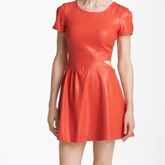 Leith Cutout Coral/Orange Shimmer Dress Size Small ASO Aria Pretty Little Liars - Picture 1 of 13